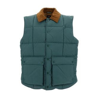 A.P.C. Gewatteerd Gilet - Heren - Bodywarmers - Groen - L - Leer - Jassen