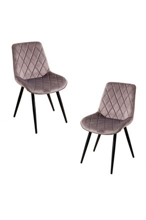 Regalos Miguel Packs Sillas Comedor - Pack 2 Sillas Min Terciopelo - Gris