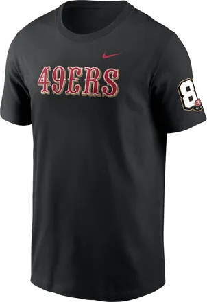 Nike San Francisco 49ers 80th Anniversary Goal Line Stand Nike Mens NFL T-Shirt in Black | N19900A9B-WKR