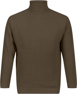 19V69 Mens Pullover Green MATT OLIVE Wool - Size Medium