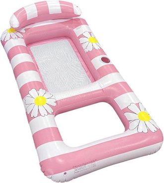 OEM Silla Hinchable - Tumbona Flotante - Rel&aacute;jate En El Agua - Soporte Ergon&oacute;mico - 154 X 82 Cm - Rosa