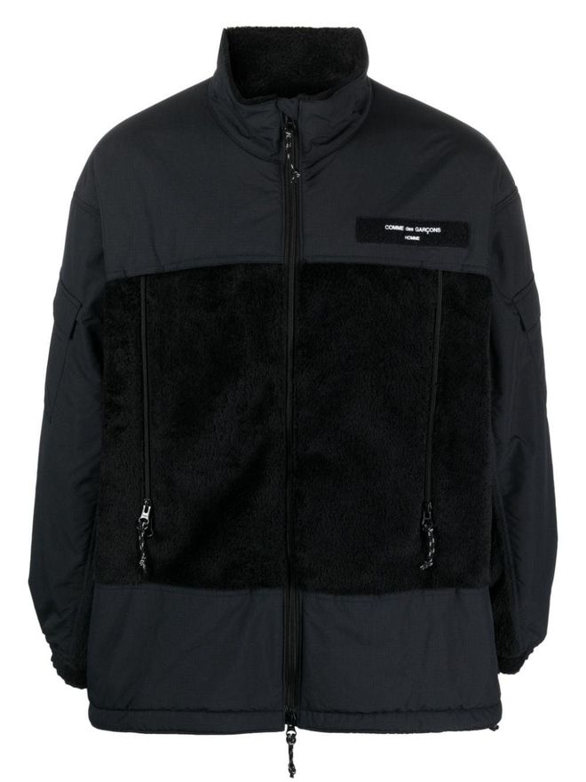 Comme Des Garçons Sherpa logo-patch jacket - men - Polyester
