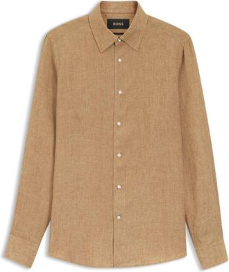 BOSS Slim-fit shirt in Italian-made linen
