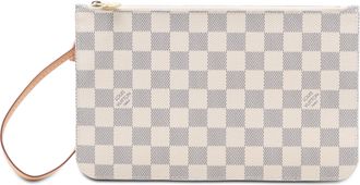 Louis Vuitton Pre-owned Womens Damier Azur Neverfull Mm Pouch - Light Grey Textile - One Size