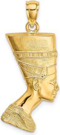 Diamond2Deal 14k Yellow Gold 2-D Polished Textured Nefertiti Profile Charm Pendant