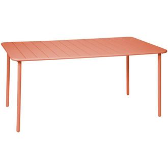 Sweeek 6-8 seater rectangular steel garden table Tomette pink 160x90x72.5 cm - Amelia 160cm