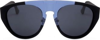 Linda Farrow KRIS VAN ASSCHE KVA35 C3 Mens Sunglasses Blue Size 56