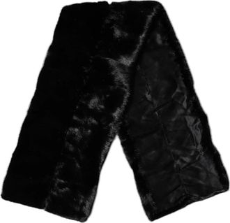 Dolce & Gabbana Fur Shawl Neck Scarf - Dames - Wintersjaals - Zwart - ONE Size - Accessoires