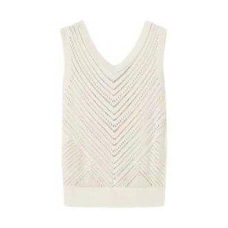 Twinset V-neck Knitwear, female, White, Size: XS V-neck Knit Top