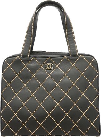 Chanel Black Leather Tote Bag (Pre-Owned)