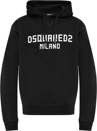 Dsquared2 Mens Dsquared2 Milano Logo Cool Fit Black Hoodie - Size: 38