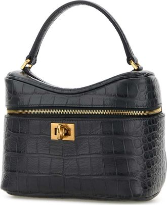 Balenciaga Womens Rodeo Vanity Shoulder Bag Black Calf