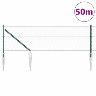 Berkfield Home Hexagon Fence Green 0.8x50 m Steel