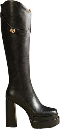 Generic Women Knee High Platform Boots High Heel Leather Winter Party Holiday Casual Outdoor Boot