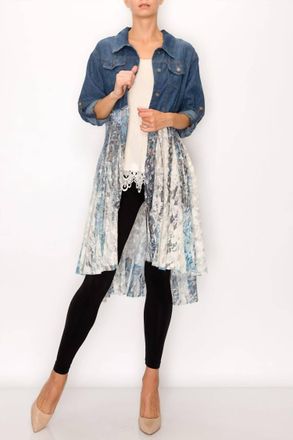 Origami Jewellery Lace Layer Jacket In Denim/navy