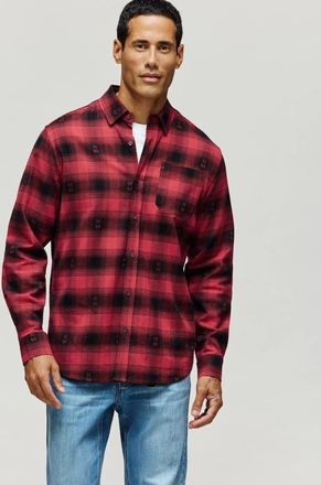 Psycho Bunny Mens Kurt Plaid Flannel Shirt 601 GARNET / XXXL