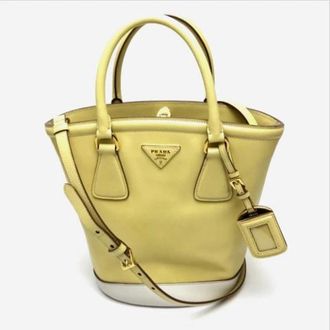 Prada Pre-owned Bucket Bags, female, Yellow, Size: ONE SIZE Pre-owned Vintage Bucket Bag