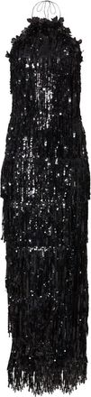 Carolina Herrera sequin-embellished halterneck dress - women - Nylon - 4 - Black