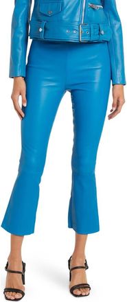 Walter Baker Lori Lamb Leather Crop Pants in Bright Blue at Nordstrom Rack, Size X-Small