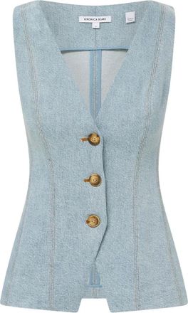 Veronica Beard Gilet denim con bottoni - Blu