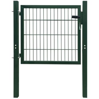Berkfield Home Fence Gate Steel Green 105x150 cm
