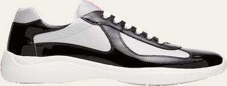 Prada Mens Americas Cup Patent Leather Sneakers