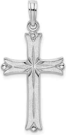 Diamond2Deal 14k Gold Cross with Starburst Center Charm Pendant