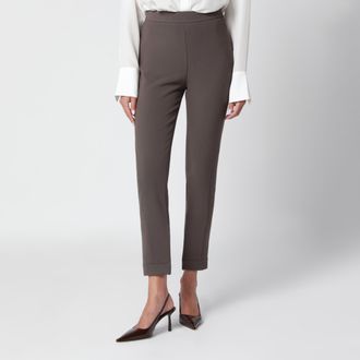 Victoria Beckham Pantaloni color khaki in misto lana vergine
