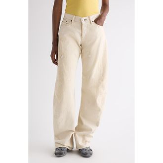 Acne Studios 2023 Paint Splatter Loose Fit Jeans in White at Nordstrom, Size X-Small