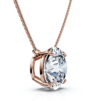 Pompeii3 Certified 3Ct Diamond Solitaire Pendant 14k Gold 18 Necklace Lab Grown
