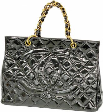 Chanel Black Patent Leather Tote Bag (Pre-Owned)