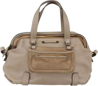Chlo&eacute; Pre-owned Handbags, female, Beige, Size: ONE SIZE Pre-owned Abby convertible frame satchel