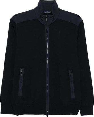 Paul & Shark Cardigan in lana con zip - Nero