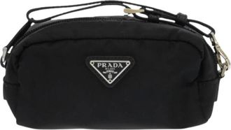 Prada Pre-owned Clutches, female, Black, Size: ONE SIZE Pre-owned Nylon Clutch