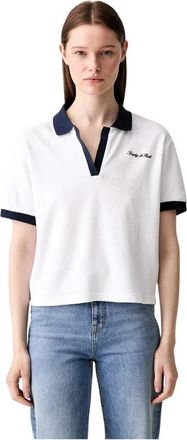 Sporty & Rich Signature Logo Terry Polo - Dames - Polos - Wit - L - Katoen - Tops