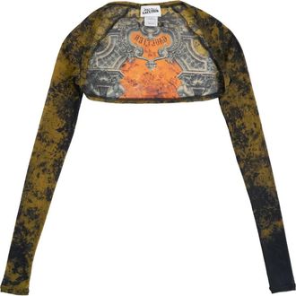 Jean Paul Gaultier Cropped jack met print en lange mouwen - Bruin