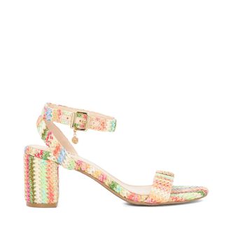 Dune London Womens Ladies Memee - Mid Block Heel Sandals - Multicolour Leather - Size UK 7
