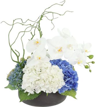 Creative Displays Inc. Handmade Faux Modern Centerpiece With Orchids & Hydrangeas