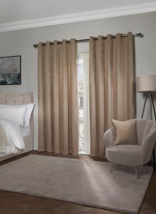 TJ Hughes Ambiance Embossed Thermal Curtain - Taupe - Width 66 x Drop 72 (168 x 183cm) - TJ Hughes