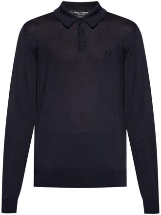 Dolce & Gabbana Zijden poloshirt - Blauw