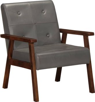 vidaXL Vidaxl - Sill&oacute;n De Cuero Aut&eacute;ntico Gris