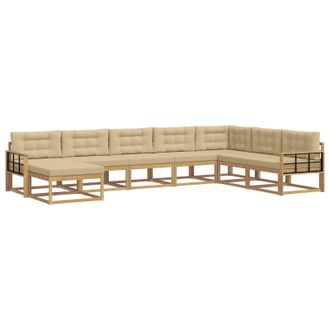 vidaXL Conjunto De Sof&aacute;s De Exterior 8 Pcs Y Beige Vidaxl