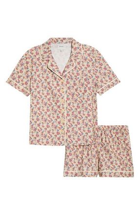 Reformation Blair Stretch Organic Cotton Short Pajamas in Eveline at Nordstrom, Size X-Large