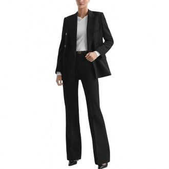 Reiss Womens Claude Flare Leg Pants In Black