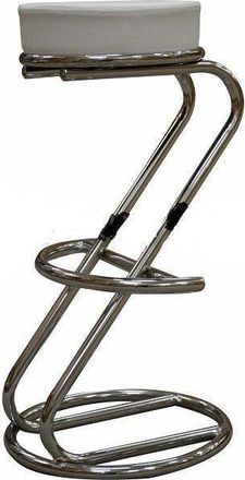 Netfurniture Lombardi Z Shaped Breakfast Bar Stool Faux Leather White