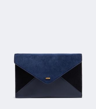 Khaite Clutch Grace de ante con piel