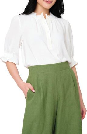 Gibsonlook Dianthus Puff Sleeve Top in White at Nordstrom, Size Medium