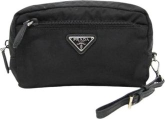 Prada Pre-owned Vela 1Ne 393 - Dames - Vintage Clutch - Zwart - ONE Size - Leer - Vintage