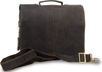 Visconti Mens Leather Messenger Shoulder Bag - Large 15 Inch Laptop Bag - Work Briefcase With Detachable Crossbody Strap - 18760 Austin Oil Brown