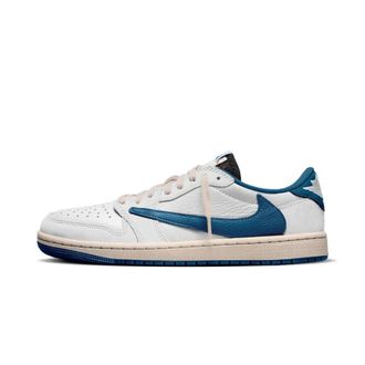 Nike Jordan 1 Retro Low OG SP Fragment x Travis Scott Sail Military Blue - unisex - Sport - Veelkleurig - Maat: 40 1/2 EU Leer